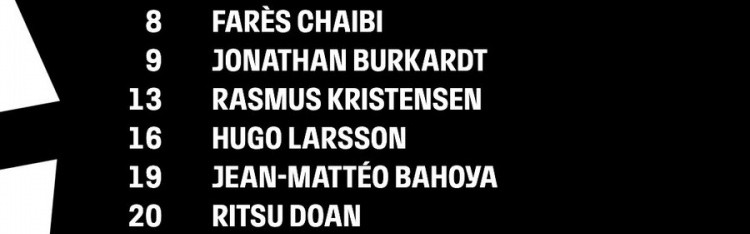 法兰克福德国杯首发公布，特拉普因正与另一俱乐部谈判缺席此役